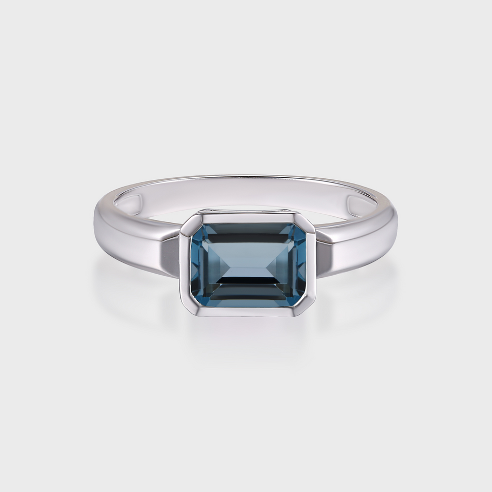 men's blue topaz ring