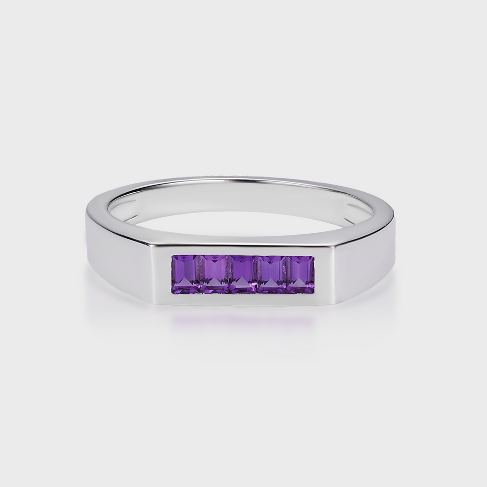 minimalist amethyst ring