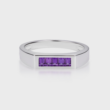 minimalist amethyst ring