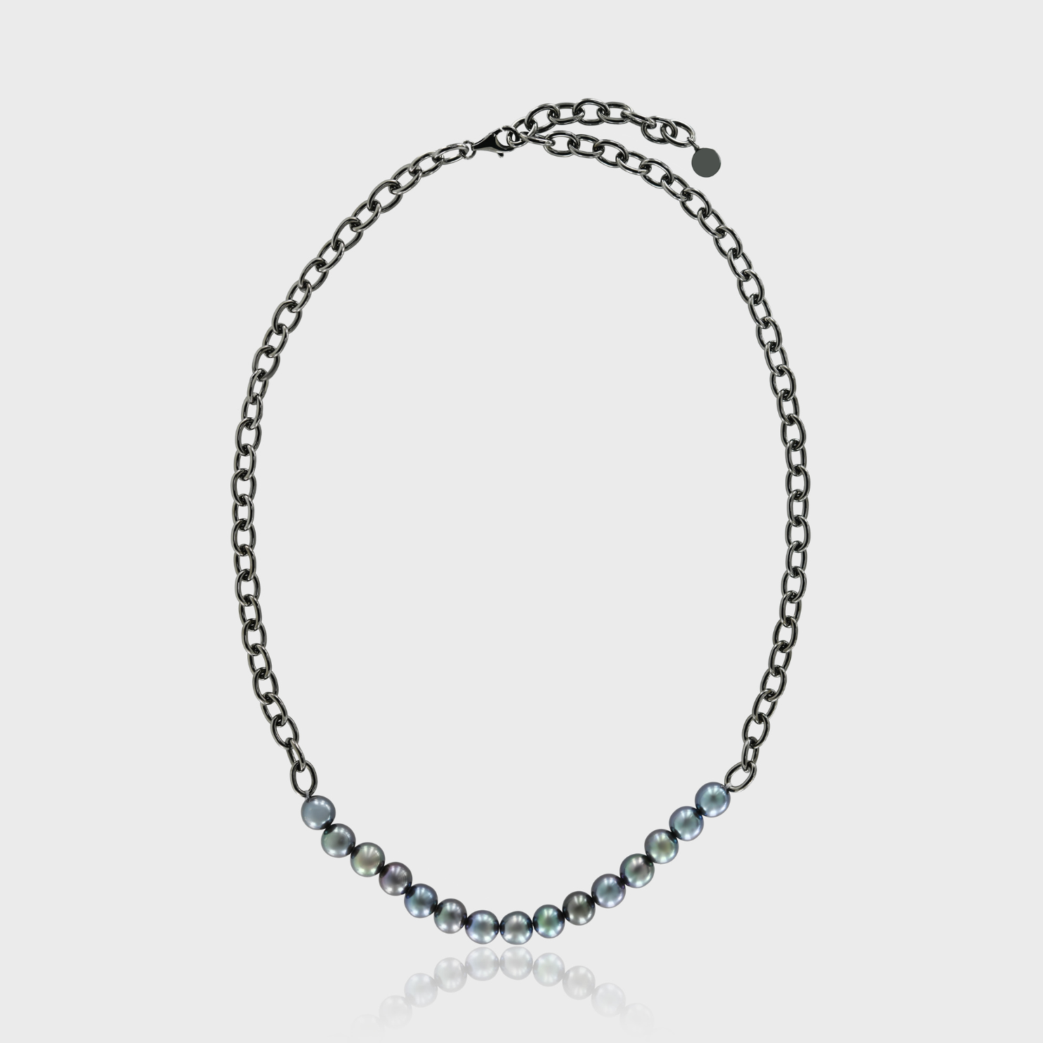Player Bloq Necklace, 925 Sterling Silver with Black Rhodium