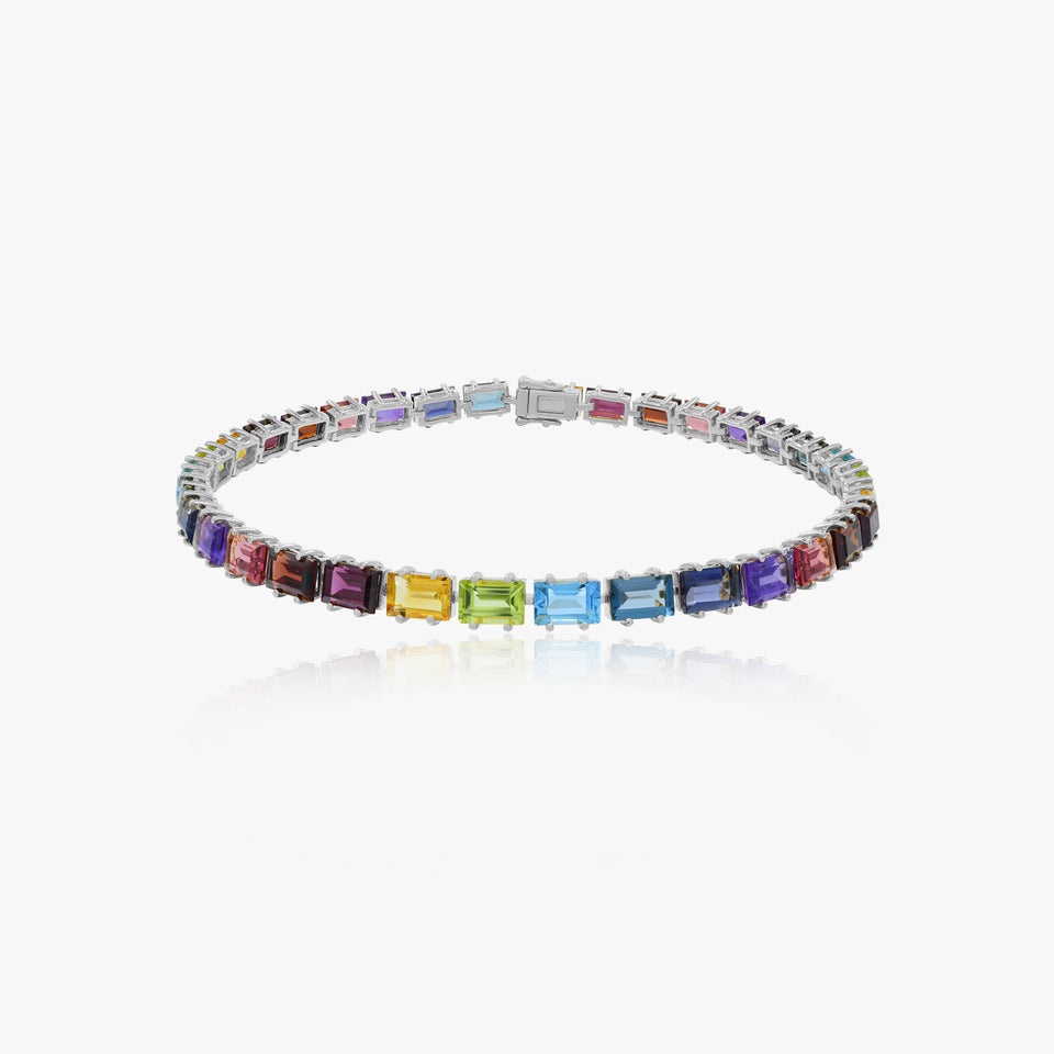 rainbow gemstone tennis bracelet